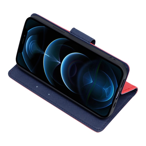 Θήκη Apple iPhone 14 - Sonique Trend Book -  Κόκκινο/Σκούρο Μπλε image 1