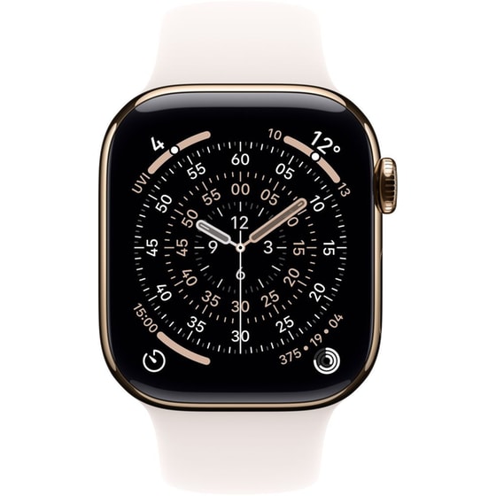Apple Watch Series 11 GPS + Cellular 42mm Gold Titanium Case with Light Blush Sport Band - M/L image 1