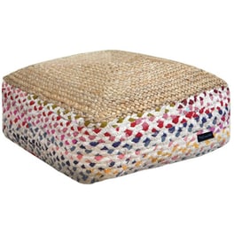 Πουφ Guy Laroche Boho Ψάθινο 50x50x25 cm - Πολύχρωμο