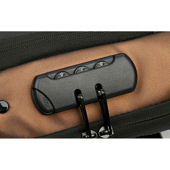 Τσαντάκι Ώμου Amber AΜ2006 με Θήκη Tablet 7'' 3lt - Μαύρο/Καφέ image 6