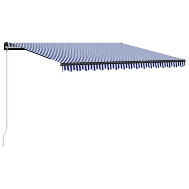 Vidaxl Τέντα Συρόμενη Χειροκίνητη Μπλε / Λευκό 450 X 300 Εκ.