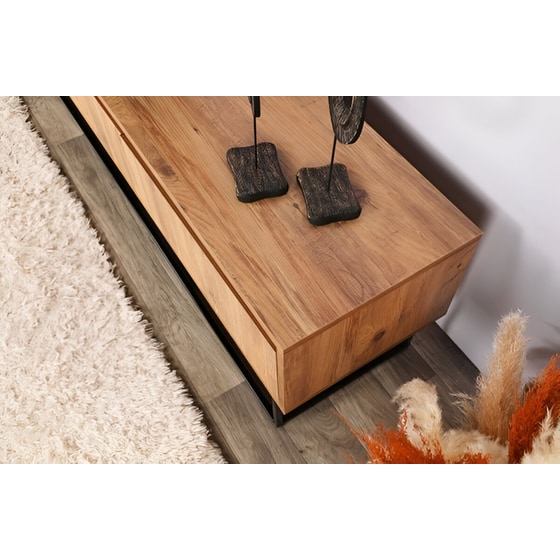 Έπιπλo Τηλεόρασης Lupo από Μοριοσανίδα 140x40x50cm - Καρυδί/Μαύρο image 10