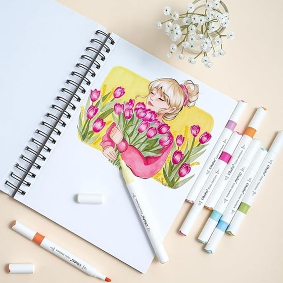 Μαρκαδόροι Σχεδίου Ohuhu Brush & Chisel Waterbased (64 Τεμάχια) image 4