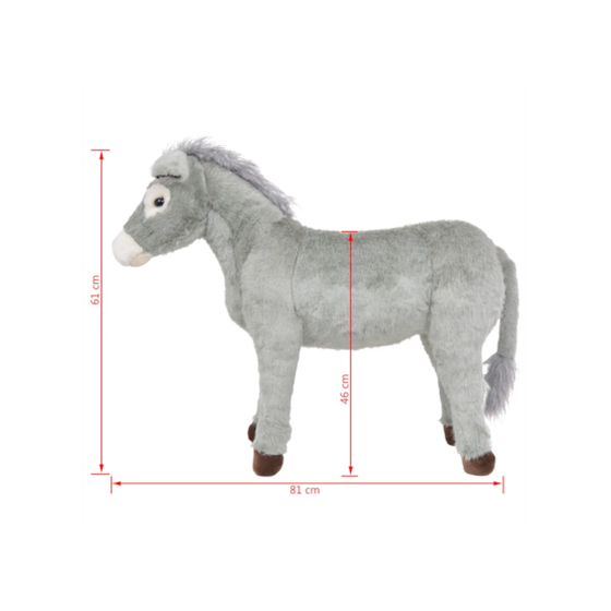 Λούτρινο VIDAXL Γάιδαρος XXL Σε Όρθια Στάση Γκρι (81cm) image 3