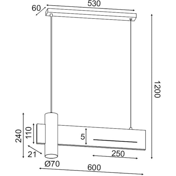 Φωτιστικό Οροφής Μονόφωτο Led Aca Linea Dcr21ledp60b Μεταλλικό - Μαύρο/Λευκό image 1