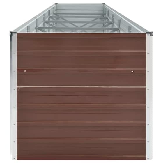 Vidaxl Ζαρντινιέρα Υπερυψωμένη Καφέ 480x80x77 Εκ. Γαλβαν. Χάλυβας image 4