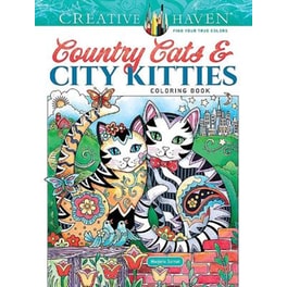 Creative Haven Country Cats & City Kitties Coloring Book