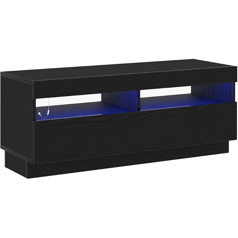 Έπιπλο Τηλεόρασης VidaXL με LED 100 x 35 x 40 cm - Μαύρη Οξιά