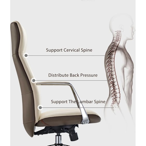 Καρέκλα Γραφείου Εργονομική Eureka Ergonomic ERK-OC08-OW από Δερματίνη - Λευκή image 8