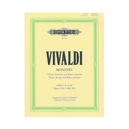 Edition Peters Vivaldi - Concerto In A Minor, Op. 3 No. 6 (rv 356) Βιβλίο Για Πιάνο Και Βιολί