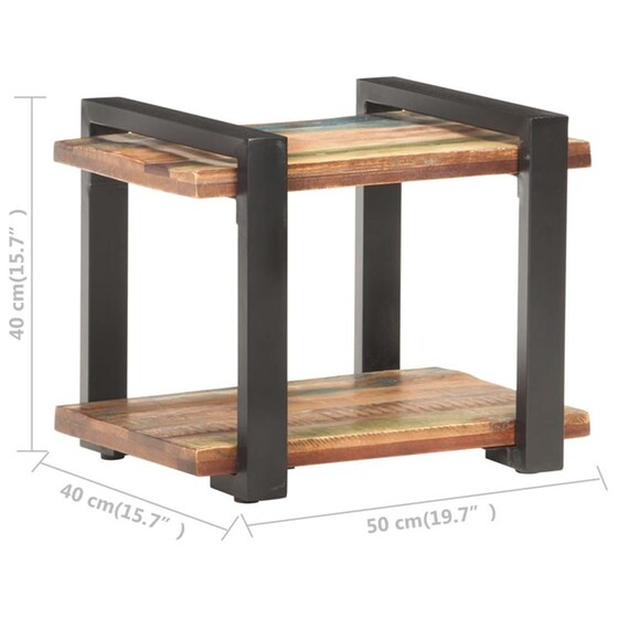 Κομοδίνο Vidaxl Από Μασίφ Ανακυκλωμένο Ξύλο 50x40x40 cm - Καφέ Μαύρο image 4