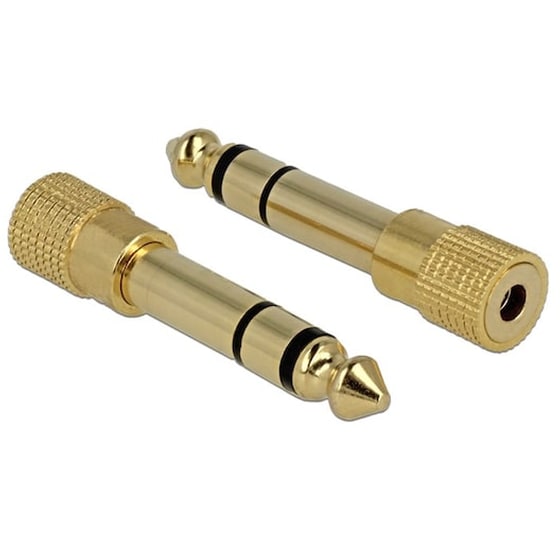 Delock Αντάπτορας Stereo Από 6.3mm Σε Jack 3.5m, Metal, Gold image 0