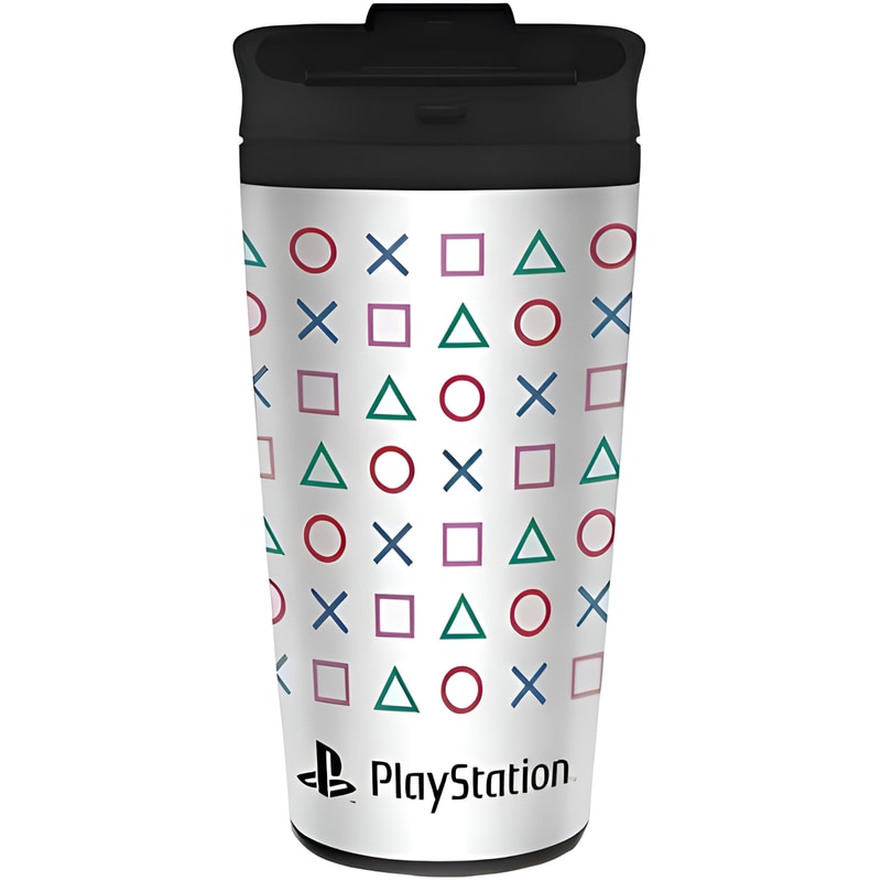 Κούπα Μεταφοράς Pyramid Playstation Μεταλλική 450 ml - Ασημί