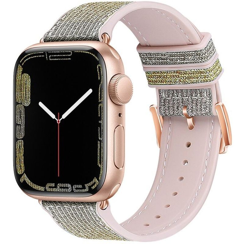 HOCO Watchband Hoco Wa11 Diamond Series 42/44/45/49mm Για Apple Watch 1/2/3/4/5/6/7/8/se/ultra Silver Yellow Silicone Band