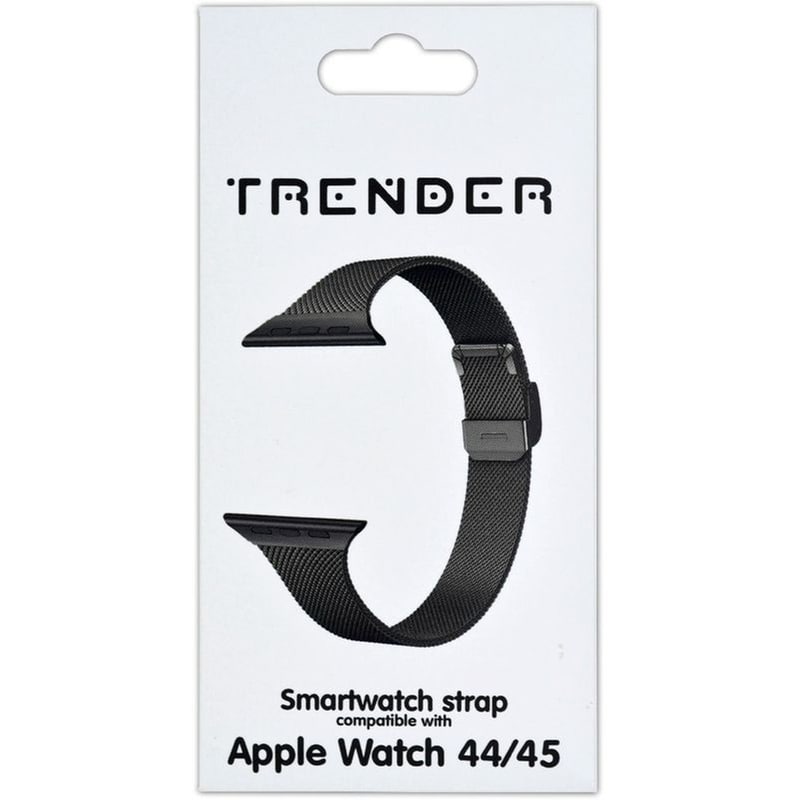 TRENDER Λουράκι Trender Stainless Steel Strap για Apple Watch 44mm/45mm - Black