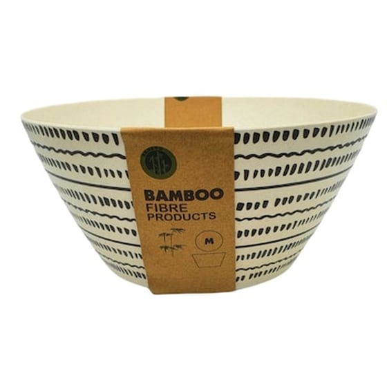 Σαλατιέρα Φυσικό Bamboo 100% Οικολογικό White Black Minimal 24x12cm image 0