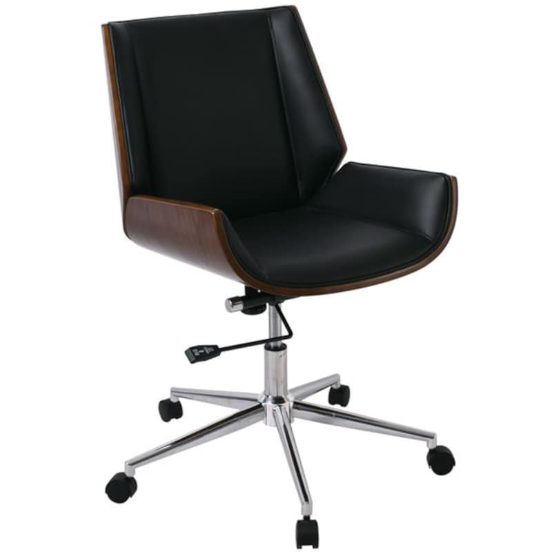 WOODWELL Διευθυντική Καρέκλα Γραφείου Woodwell BF9860 C59219 από Τεχνητό Δέρμα - Μαύρη