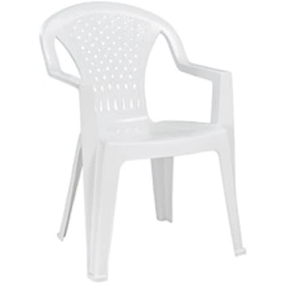 Πολυθρόνα Woodwell Στοιβαζόμενη Πλαστική  C8654 57x45x80cm - Άσπρη image 0