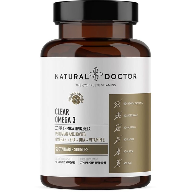 NATURAL DOCTOR Λιπαρά Οξέα NATURAL DOCTOR Clear Omega 3 - 90 Μαλακές κάψουλες