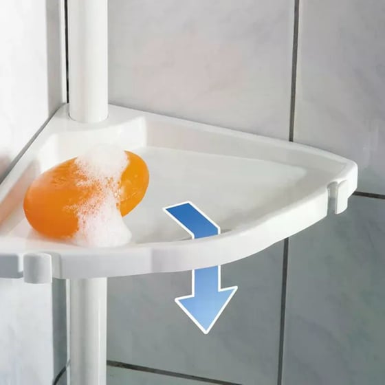 Ραφιέρα Μπάνιου Wenko Πλαστική Τηλεσκοπική 26x19.5x78cm - Λευκό image 3