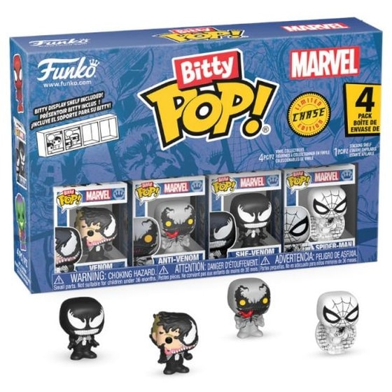 Funko Bitty POP! Spiderman, She-Venom, Venom, Anti-Venom & Chase Mystery 4-Pack image 0