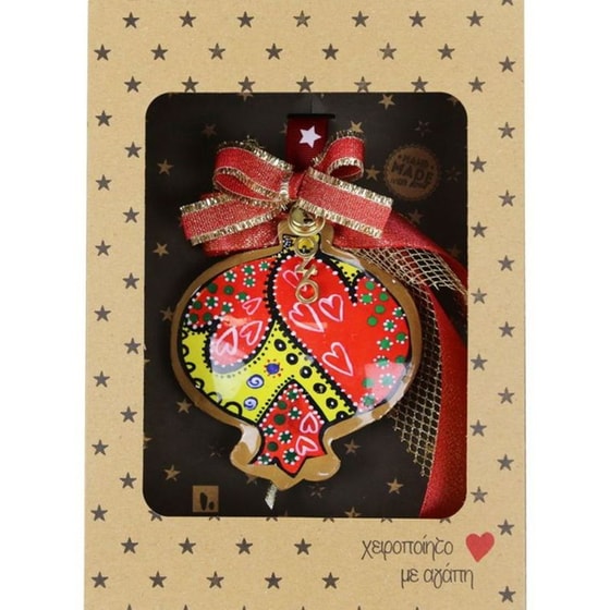 Γούρι Synchronia&nbsp;Ρόδι&nbsp;Boho &nbsp;Μεταλλλικό&nbsp;Καρδιές image 0