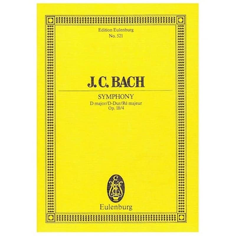 EDITIONS EULENBURG Βιβλίο Για Σύνολα Editions Eulenburg Bach - Symphony In D Major Op.18/4 [pocket Score]