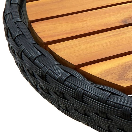 Τραπέζι Εξωτερικού Χώρου Βοηθητικό/Πτυσσόμενο VidaXL από Ρατάν/Ξύλο φ60x75 cm - Μαύρο/Καφέ image 5