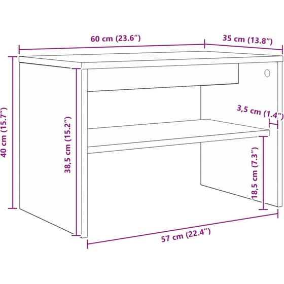 Έπιπλο Τηλεόρασης VidaXL 60 x 35 x 40 cm - Γκρι Σκυροδέματος image 8