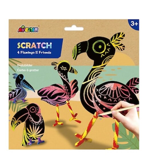 Arts And Crafts Χειροτεχνία Σκράτς Scratch-4 Flamingo And Friends 60126 image 0
