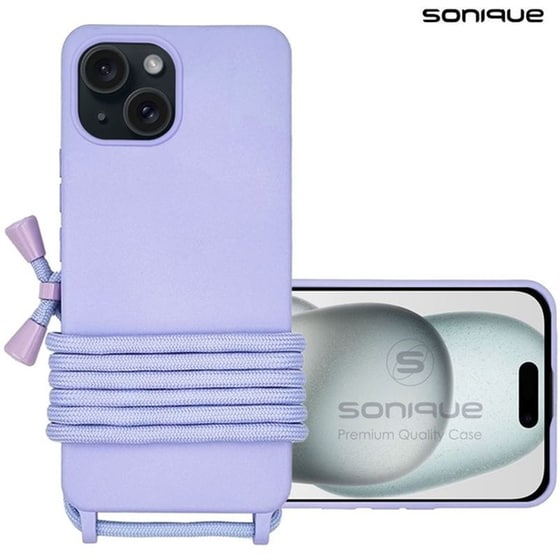 Θήκη  Apple iPhone 15 - Sonique Με Κορδόνι Carryhang - Λιλά image 0