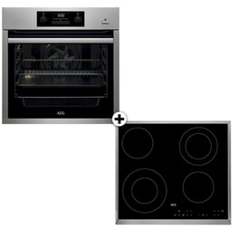 AEG HK634021 XB & BES351111M 72 Lt Inox Eντοιχιζόμενο Σετ Φούρνος και Εστία