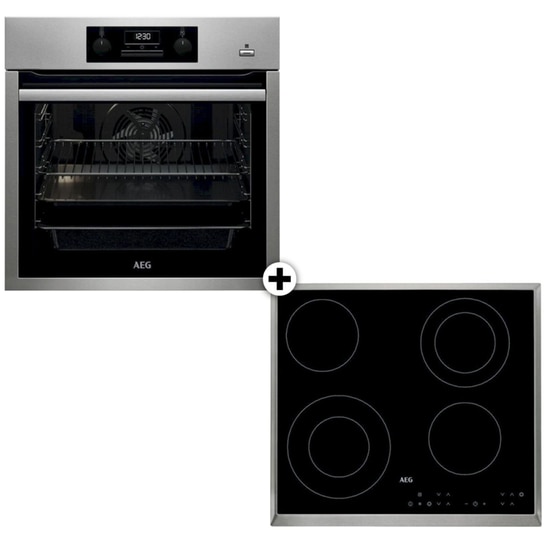 AEG HK634021 XB & BES351111M 72 Lt Inox Eντοιχιζόμενο Σετ Φούρνος και Εστία image 0