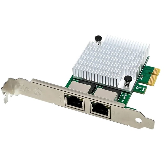 Powertech Κάρτα Επέκτασης Pcie Σε 2x Rj45 St7377, 1000mbps image 0