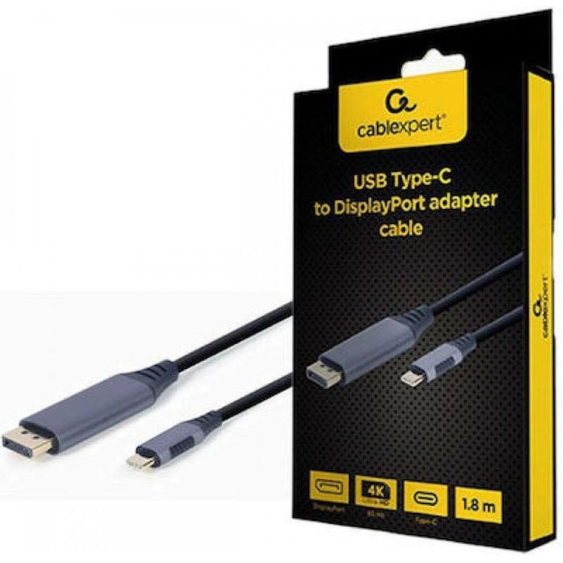 CABLEXPERT Cablexpert Usb 2.0 Cable Usb-c Male - Displayport Male Γκρι 1.8m (cc-usb3c-dpf-01-6)