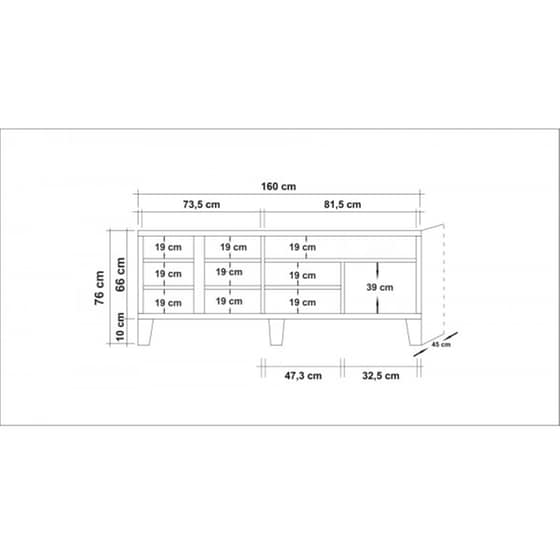 Έπιπλο Τηλεόρασης 24Mall Mare Atlantic Pine από Μοριοσανίδα 160x45x65 cm - Καφέ image 4
