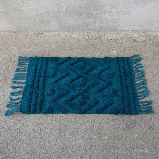 Πατάκι Μπάνιου Nima Bath Enzo Ορθογώνιο Βαμβακερό 70x110 cm - Μπλε image 0