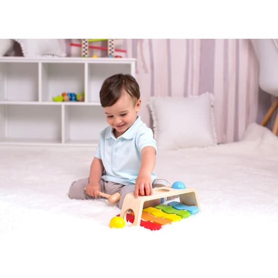 Classic World Ξύλινο Παιχνίδι 2 σε 1 Ξυλόφωνο με Μπάλες και Σφυράκι image 3