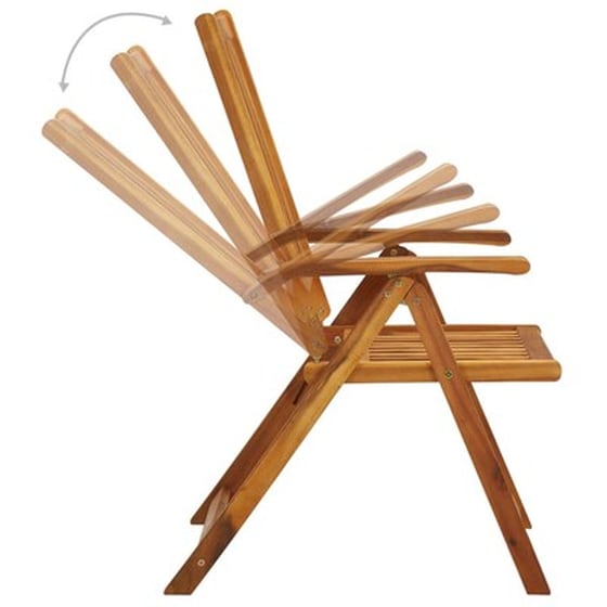 Καρέκλες Κήπου Vidaxl Πτυσσόμενες από Ξύλο Ακακίας με Μαξιλάρια 3 Τεμ. 57x69x111cm - Καφέ/Κόκκινες image 5