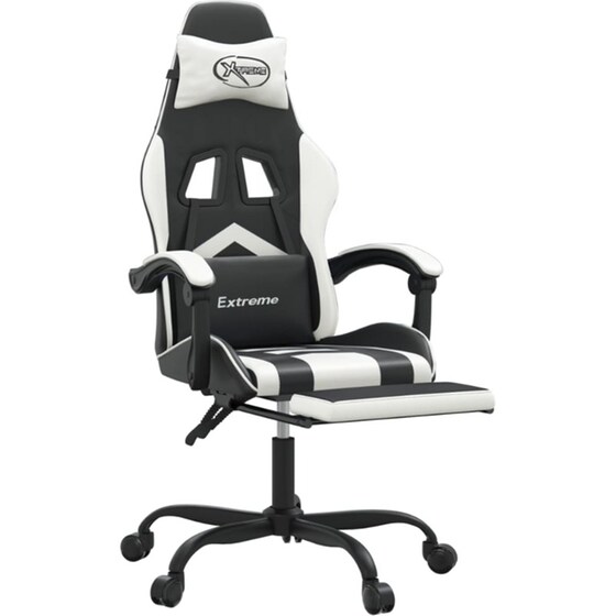 Καρέκλα Gaming VIDAXL 3143907 με Υποπόδιο από Τεχνητό Δέρμα - Μαύρο image 4
