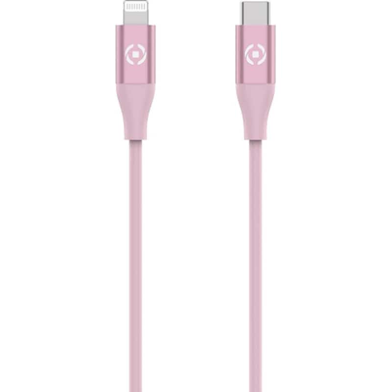 DELTACO Καλώδιο Φόρτισης Celly USB-C σε Lightning 1.5m - Ροζ