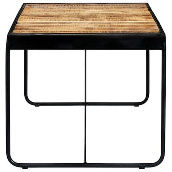 Τραπεζαρία Vidaxl από Μασίφ Ακατέργαστο Ξύλο Μάνγκο 180x90x76 cm - Μαύρο/Καφέ image 3