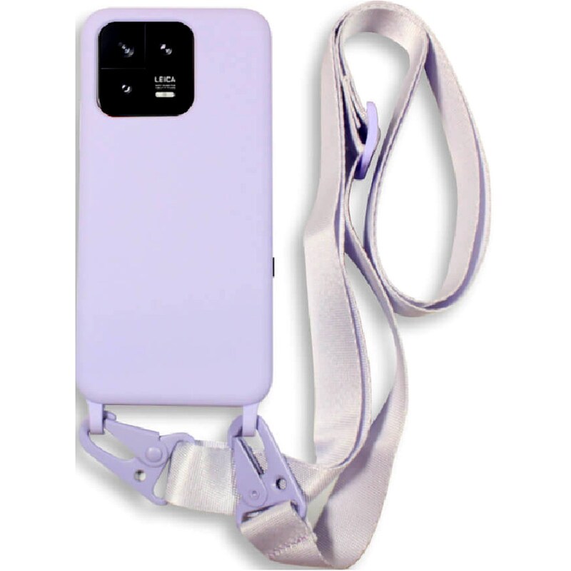 BODYCELL Θήκη Xiaomi 13 - Bodycell Θήκη Σιλικόνης με Λουράκι Λαιμού - Violet