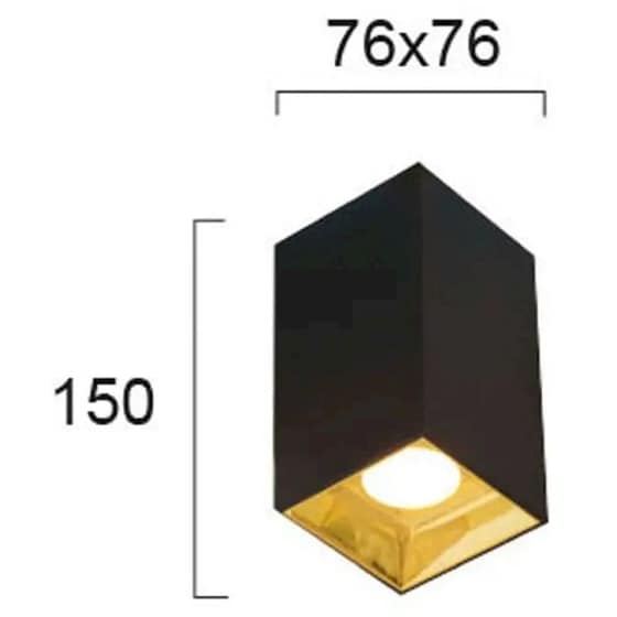 Σποτ Μονόφωτο Viokef Led Sq Glam 4240501 από Αλουμίνιο - Μαύρο image 1