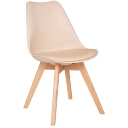 Καρέκλα Spitishop A-s Baya Beige 157166j από Πολυπροπυλένιο/Ξύλο 48x52.5x82 cm - Μπεζ