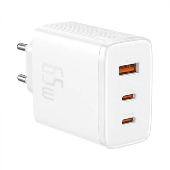 Φορτιστής Πρίζας Baseus OS-Cube Pro 2x USB-C/ 1x USB 65W - Λευκό P10152301213-00 image 3