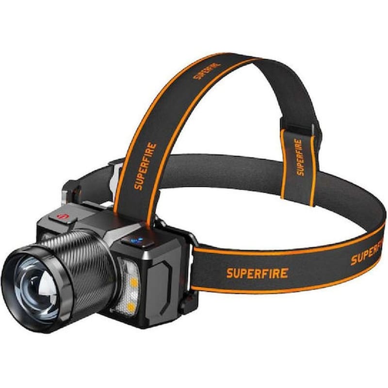 Φακός Κεφαλής Superfire HL25 LED Αδιάβροχος 700lm - Μαύρος