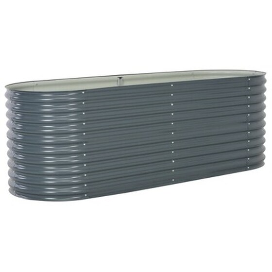 Vidaxl Ζαρντινιέρα Κήπου Γκρι 240 X 80 X 81 Εκ. Γαλβανισμένος Χάλυβας image 4
