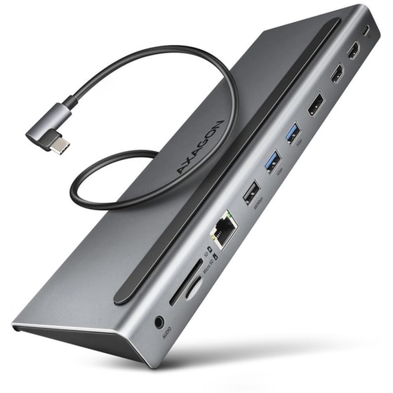 Docking Station Axagon Usb 3.2 Gen 1 Hub W. Dp   2x Hdmi   Glan, Pd, 3x Usb-a Card Reader image 0