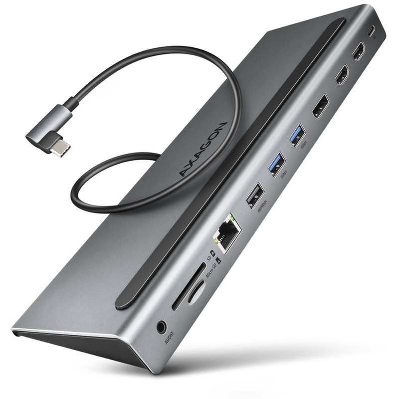 AXAGON Docking Station Axagon Usb 3.2 Gen 1 Hub W. Dp 2x Hdmi Glan, Pd, 3x Usb-a Card Reader